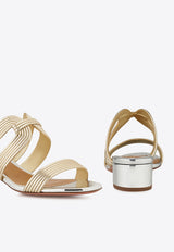 Aquazzura Esencia 35 Metallic Leather Sandals ENCMIDS0-LSY-LGS Gold