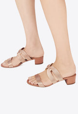 Aquazzura Esencia 35 Leather Sandals ENCMIDS0-LTN-RGP Metallic