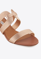 Aquazzura Esencia 35 Leather Sandals ENCMIDS0-LTN-RGP Metallic