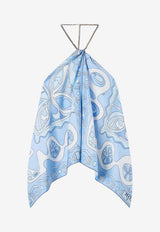 Pucci Angoli Print Chain Top Light Blue