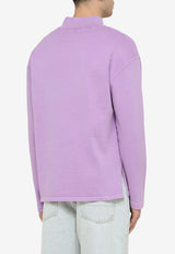 Erl High Collar Logo Sweatshirt Purple