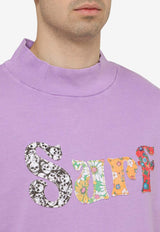 Erl High Collar Logo Sweatshirt Purple