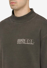 Erl High Collar Logo Sweatshirt Black