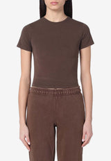 Entire Studios Cropped Crewneck T-shirt Brown ES2251CO/Q_ENTST-BT