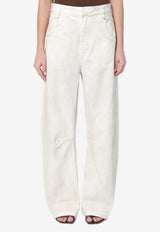 Entire Studios Logo Patch Wide-Leg Jeans White ES2431CO/Q_ENTST-BO