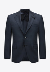 Lardini Single-Breasted Wool-Blend Suit Blue ES787AE_NAVY