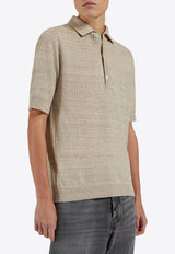 Lardini Linen-Blend Polo T-shirt Beige ESLPMC90_BEIGE