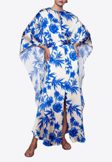 Borgo de Nor Esmeralda Satin Maxi Dress Multicolor ESMERALDA_BLUE MULTI