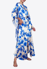Borgo de Nor Esmeralda Satin Maxi Dress Multicolor ESMERALDA_BLUE MULTI