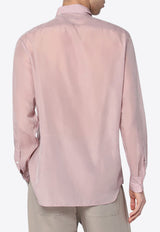 Lardini Logo Embroidered Buttoned Shirt Pink ESVIRGILESC1937/Q_LARDI-610