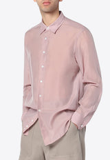 Lardini Logo Embroidered Buttoned Shirt Pink ESVIRGILESC1937/Q_LARDI-610
