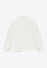 Eleventy Kids Girls Single-Breasted Blazer Ivory EW2Q54-G0181_IVORY