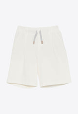 Eleventy Kids Boys Drawstring Shorts Ivory EW6P59-G0181_IVORY
