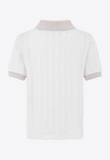 Eleventy Kids Boys Logo Patch Knit Polo T-shirt White EW8P41-Z2907_IVORY