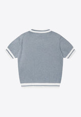 Eleventy Kids Boys Ribbed Knit T-shirt Blue EW9P11-X0094_LIGHT BLUE