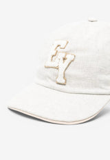 Eleventy Boys Fleece Logo Patch Baseball Cap Ivory EX0P47-I0233_IVORY