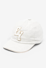 Eleventy Boys Fleece Logo Patch Baseball Cap Ivory EX0P47-I0233_IVORY