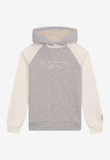 Eleventy Boys Slogan Print Hoodie Gray EX4P30-Z3122_GREY