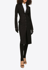 Dolce & Gabbana Single-Breasted Midi Coat Dress Black F0C3ZT FUUBP N0000