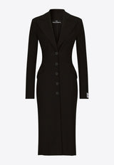 Dolce & Gabbana Single-Breasted Midi Coat Dress Black F0C3ZT FUUBP N0000