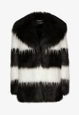 Dolce & Gabbana Striped Faux Fur Coat F0E1LF GDCF3 S9000 Monochrome