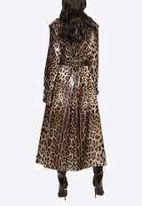 Dolce & Gabbana Leopard Print Coated Trench Coat Brown F0V9HT FSSKF HY13M