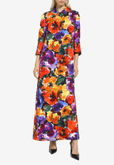 Dolce & Gabbana Abstract Flower Print Long Coat F0W1YT FSTBJ HM4YE Multicolor