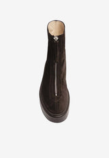 The Row Suede Zipped Boots Brown F1144L25/R_THERO-DBR