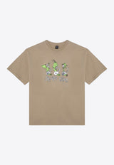 Brain Dead Logo Print Crewneck T-shirt Beige F24T00004086CO/P_BRAID-SA