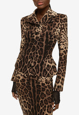 Dolce & Gabbana Single-Breasted Leopard Print Blazer Brown F26AJT FS2A3 HY13M