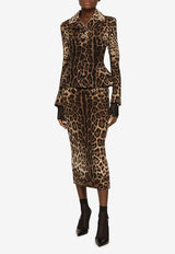 Dolce & Gabbana Single-Breasted Leopard Print Blazer Brown F26AJT FS2A3 HY13M