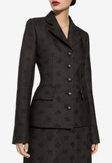 Dolce & Gabbana DG Logo Fitted Blazer F26CHT HJMOW N0000 Black