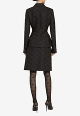 Dolce & Gabbana DG Logo Fitted Blazer F26CHT HJMOW N0000 Black