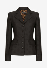 Dolce & Gabbana DG Logo Fitted Blazer F26CHT HJMOW N0000 Black