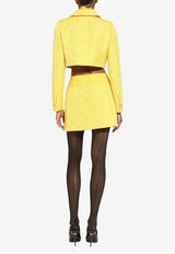 Dolce & Gabbana DG Logo Cropped Jacket F26DHT HJMOW A3776 Yellow