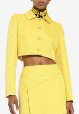 Dolce & Gabbana DG Logo Cropped Jacket F26DHT HJMOW A3776 Yellow
