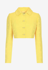 Dolce & Gabbana DG Logo Cropped Jacket F26DHT HJMOW A3776 Yellow