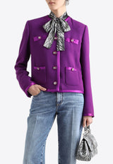 Dolce & Gabbana Wool Crepe Jacket Purple F27DET FU2TZ F0373