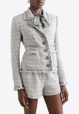 Dolce & Gabbana Single-Breasted Lamé Bouclé Jacket Gray F27DIT FQOAB S8100
