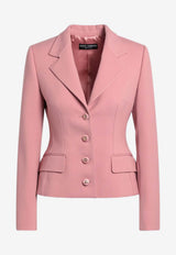 Dolce & Gabbana Single-Breasted Wool Blazer Pink F27DSTFU2L8/Q_DOLCE-F0473