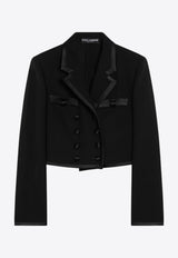 Dolce & Gabbana Cropped Double-Breasted Jacket Black F27EHTFUBD2/Q_DOLCE-N0000