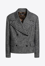 Dolce & Gabbana Oversized Striped Blazer Gray F27FXTFRZAN/R_DOLCE-S8051