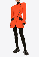 Dolce & Gabbana Long-Sleeved Off-Center Blazer Orange F29SWT FUUBW A0351
