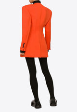 Dolce & Gabbana Long-Sleeved Off-Center Blazer Orange F29SWT FUUBW A0351