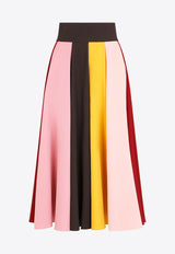 Dolce & Gabbana Colorblocked Pleated Midi Skirt Multicolor F4B4ET GDZ53 S9000