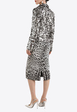 Dolce & Gabbana Leopard Print Charmeuse Midi Pencil Skirt Multicolor F4B6UT FSADD HI13N