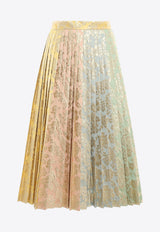 Dolce & Gabbana Jacquard Damask Pleated Skirt Multicolor F4BY3T HJMKM S8352