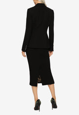 Dolce & Gabbana High-Waist Wool Pencil Skirt Black F4BZBT FU23Q N0000