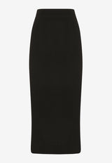 Dolce & Gabbana High-Waist Wool Pencil Skirt Black F4BZBT FU23Q N0000