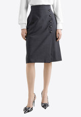 Dolce & Gabbana High-Waist A-line Skirt Gray F4C1CT FU286 S8290